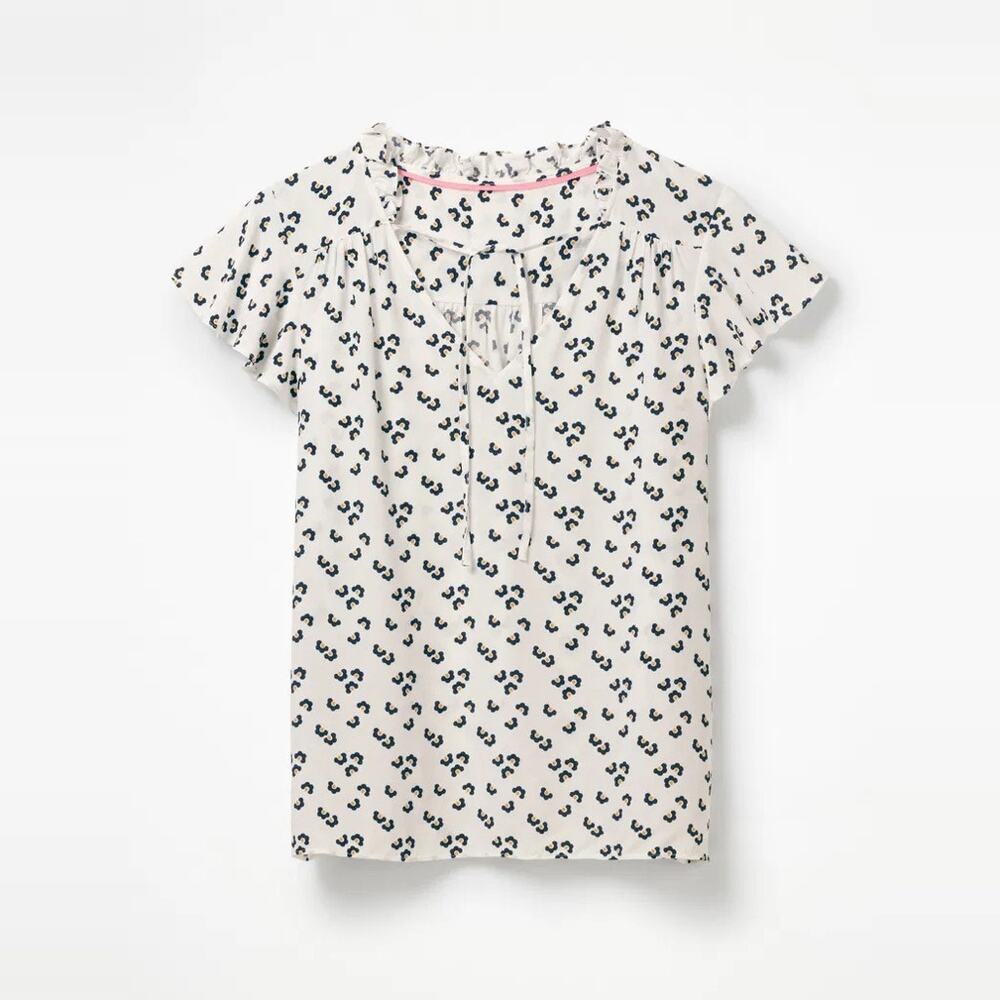 Boden Angelica Top Womens sz UK 10 US 6 Ruffle Tie Neck Blouse - Picture 6 of 16